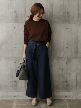 「URBAN RESEARCH DOORS WOMENS（アーバンリサーチ ドアーズ ウィメンズ）のアイテム（ニット/セーター）」を使った、DOORS WOMENSさん（レディース・168cm）の夏コーディネート