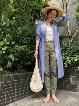 「ナチュラル」｜「アイテム（ビーチサンダル）」を使った、DOORS WOMENSさん（レディース・168cm）の春コーディネート