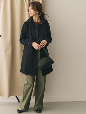 「ショールカラー」｜「アイテム（その他アウター）」を使った、DOORS WOMENSさん（レディース・168cm）の秋コーディネート