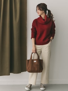「ORCIVAL（オーシバル）のアイテム（バッグ）」を使った、DOORS WOMENSさん（レディース・168cm）の秋コーディネート