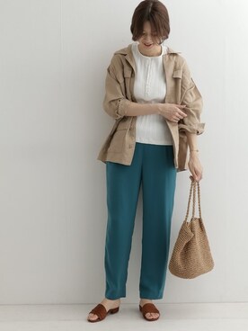 「ペーパーバッグ」｜「アイテム（ミリタリージャケット）」を使った、DOORS WOMENSさん（レディース・168cm）の春コーディネート
