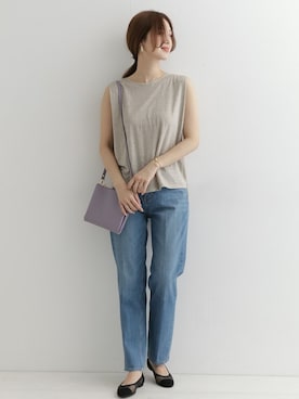 「URBAN RESEARCH DOORS（アーバンリサーチドアーズ）のスエードコンビメッシュパンプス（パンプス）」を使った、DOORS WOMENSさん（レディース・168cm）の春コーディネート