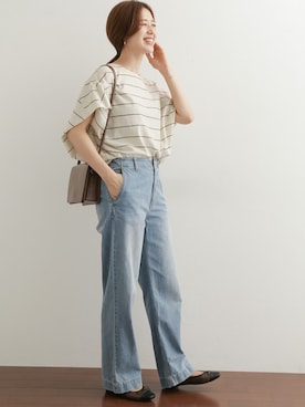 「アイテム（バレエシューズ、グリーン系）」を使った、DOORS WOMENSさん（レディース・168cm）の夏コーディネート
