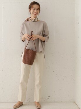 「URBAN RESEARCH DOORS（アーバンリサーチドアーズ）のハイライズデニムパンツ（デニムパンツ）」を使った、DOORS WOMENSさん（レディース・168cm）の冬コーディネート