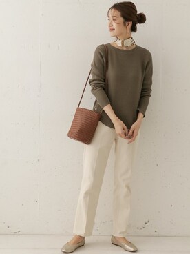 「URBAN RESEARCH DOORS（アーバンリサーチドアーズ）のハイライズデニムパンツ（デニムパンツ）」を使った、DOORS WOMENSさん（レディース・168cm）の冬コーディネート