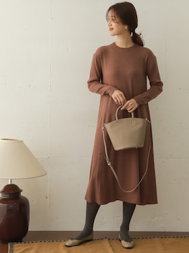「URBAN RESEARCH DOORS（アーバンリサーチドアーズ）のアイテム（バレエシューズ）」を使った、DOORS WOMENSさん（レディース・168cm）の冬コーディネート