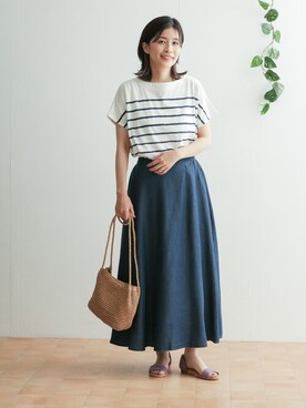 「URBAN RESEARCH DOORS（アーバンリサーチドアーズ）のペーパープレーンショルダーバッグ（ショルダーバッグ）」を使った、DOORS WOMENSさん（レディース・168cm）の夏コーディネート