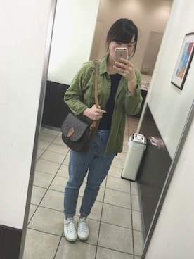 「ANAP（アナップ）のアイテム（その他アウター）」を使った、mmkさん（レディース・163cm）の秋コーディネート