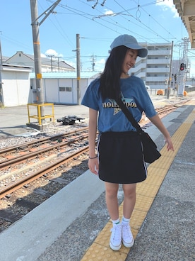 「WEAR」｜「アイテム（帽子）」を使った、nanaseさん（レディース・161cm）の夏コーディネート