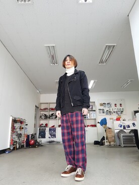 エレガントチェックパンツ コーデ 韓国 冬 人気のファッションスタイル