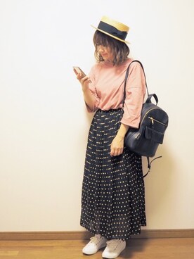 「pairpair」｜「アイテム（帽子）」を使った、るっこさん（レディース・155cm）の夏コーディネート