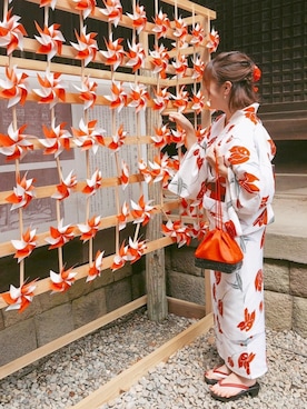 「Honeys（ハニーズ）のアイテム（ヘアアクセサリー）」を使った、るっこさん（レディース・156cm）の夏コーディネート