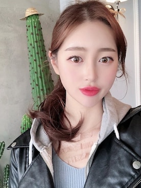 「アイテム（ウィッグ）」を使った、ピンクエイジさん（レディース・165cm）の夏コーディネート