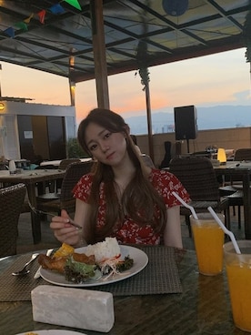 「PINKAGE（ピンクエイジ）のアイテム」を使った、ピンクエイジさん（レディース・165cm）の夏コーディネート