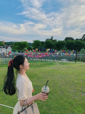 「ヘアースタイル」｜ピンクエイジさん（レディース・165cm）の夏コーディネート