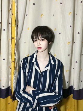 「アイテム（ウィッグ、ブラック系）」を使った、ピンクエイジさん（レディース・165cm）の秋コーディネート