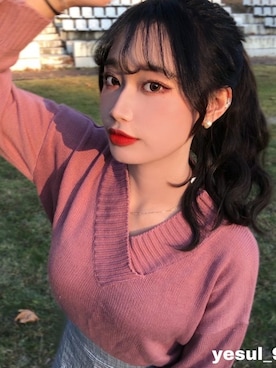 「アイテム（ウィッグ）」を使った、ピンクエイジさん（レディース・165cm）の冬コーディネート