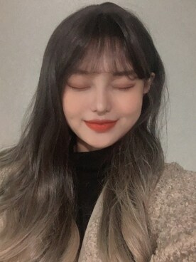 「アイテム（ウィッグ、ブラック系）」を使った、ピンクエイジさん（レディース・165cm）の冬コーディネート