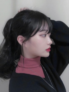 「アイテム（ウィッグ）」を使った、ピンクエイジさん（レディース・165cm）の冬コーディネート