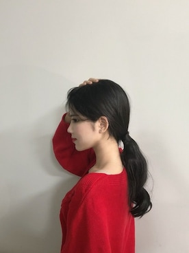 「アイテム（ウィッグ）」を使った、ピンクエイジさん（レディース・167cm）の冬コーディネート