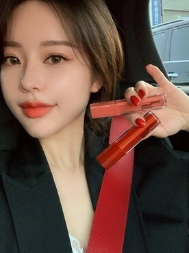 「アイテム（メイクアップ、レッド系）」を使った、ピンクエイジさん（レディース・167cm）の冬コーディネート