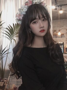 「アイテム（ウィッグ）」を使った、ピンクエイジさん（レディース・160cm）の春コーディネート