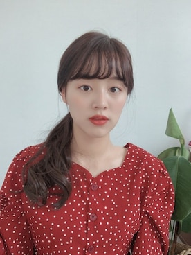 「アイテム（ウィッグ）」を使った、ピンクエイジさん（レディース・167cm）の春コーディネート