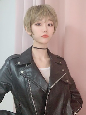 「アイテム（ウィッグ）」を使った、ピンクエイジさん（レディース・163cm）の春コーディネート