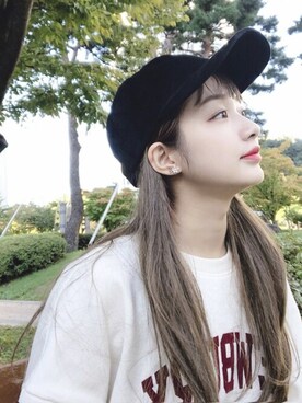 「アイテム（ウィッグ）」を使った、ピンクエイジさん（レディース・163cm）の春コーディネート