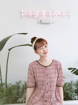 「アイテム（ウィッグ）」を使った、ピンクエイジさん（レディース・163cm）の春コーディネート