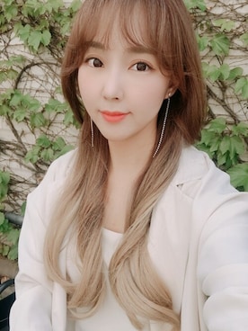 「アイテム（ウィッグ）」を使った、ピンクエイジさん（レディース・166cm）の春コーディネート