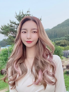 「アイテム（ウィッグ）」を使った、ピンクエイジさん（レディース・166cm）の夏コーディネート