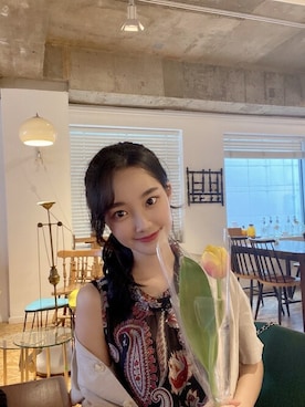 「アイテム（ウィッグ）」を使った、ピンクエイジさん（レディース・164cm）の秋コーディネート