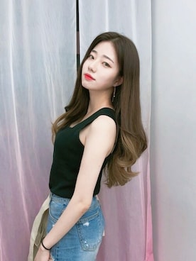 「アイテム（ウィッグ）」を使った、ピンクエイジさん（レディース・166cm）の秋コーディネート