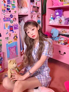 「アイテム（ウィッグ、その他）」を使った、ピンクエイジさん（レディース・161cm）の冬コーディネート