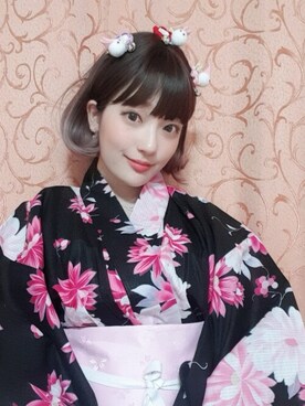 「アイテム（ウィッグ）」を使った、ピンクエイジさん（レディース・163cm）の冬コーディネート