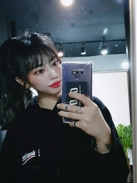 「アイテム（ウィッグ）」を使った、ピンクエイジさん（レディース・164cm）の冬コーディネート