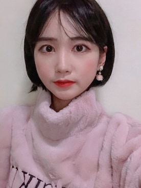 「アイテム（ウィッグ）」を使った、ピンクエイジさん（レディース・161cm）の春コーディネート