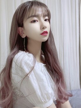 「アイテム（ウィッグ）」を使った、ピンクエイジさん（レディース・164cm）の春コーディネート