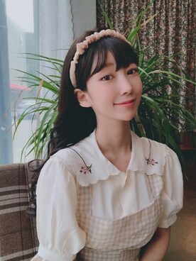 「オリーブ」｜「アイテム（ヘアアクセサリー）」を使った、ピンクエイジさん（レディース・166cm）の夏コーディネート