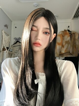 ピンクエイジ手植えフルウィッグリリカストレート 手植えフルウィッグ) リリカ ストレート (モースト原糸)