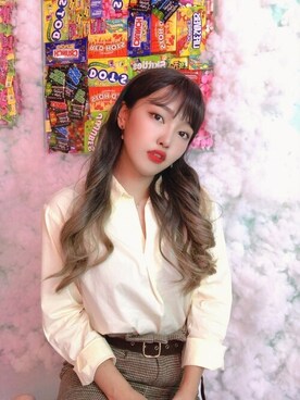「アイテム（ウィッグ）」を使った、ピンクエイジさん（レディース・160cm）の秋コーディネート