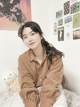 「アイテム（ウィッグ）」を使った、ピンクエイジさん（レディース・161cm）の秋コーディネート