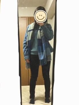 「UNIQLO（ユニクロ）のWOMEN ウルトラストレッチジーンズ（デニムパンツ）」を使った、naaさん（レディース・157cm）の春コーディネート