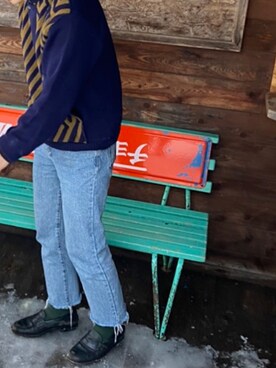 「REGAL（リーガル）のアイテム（ローファー、ブラック系）」を使った、kantaさん（メンズ・168cm）の冬コーディネート