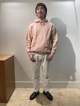 「halo commodity（ハロ　コモディティー）のアイテム（ニットキャップ/ビーニー）」を使った、NOLLEYS MENS stylingさん（メンズ・174cm）の春コーディネート