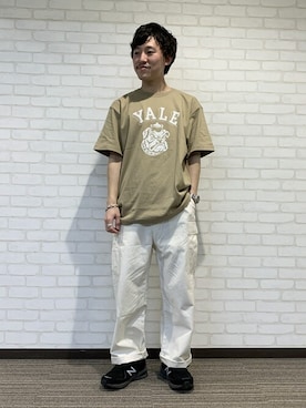 「Rie Miller（リエミラー）のアイテム（カーゴパンツ）」を使った、NOLLEYS MENS stylingさん（メンズ・169cm）の夏コーディネート