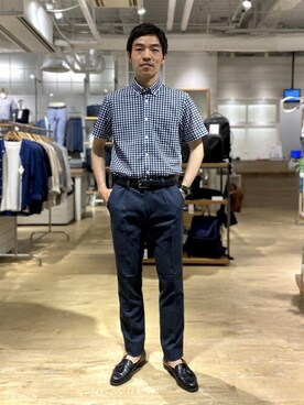 「NOLLEY'S goodman（ノーリーズグッドマン）のアイテム（スラックス）」を使った、NOLLEYS MENS stylingさん（メンズ・170cm）の夏コーディネート