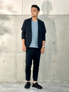 「Stutostein Nolley's（シュテットシュタインノーリーズ）のアイテム（テーラードジャケット）」を使った、NOLLEYS MENS stylingさん（メンズ・173cm）の夏コーディネート