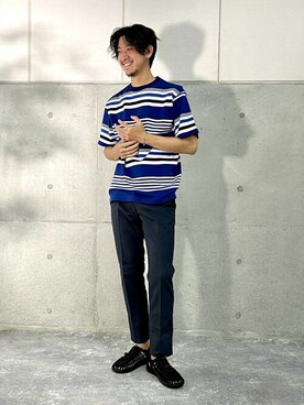 「NOLLEY'S goodman（ノーリーズグッドマン）のアイテム（スラックス）」を使った、NOLLEYS MENS stylingさん（メンズ・178cm）の夏コーディネート